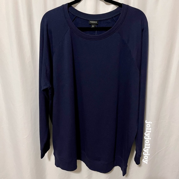 SET: Torrid Ultra Soft Fleece Navy Sweatshirt/Jogger 2X - Picture 4 of 14